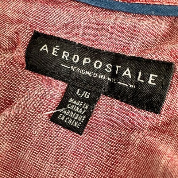 EUC Areopostale Men’s Res  button Down Short Sleeve Casual Shirt - Size L - Picture 4 of 5